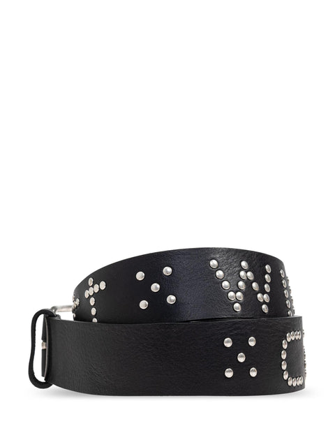 Cintura 'Script Stud Belt' in pelle con logo borchiato I034422 0M4XX CARHARTT WIP 