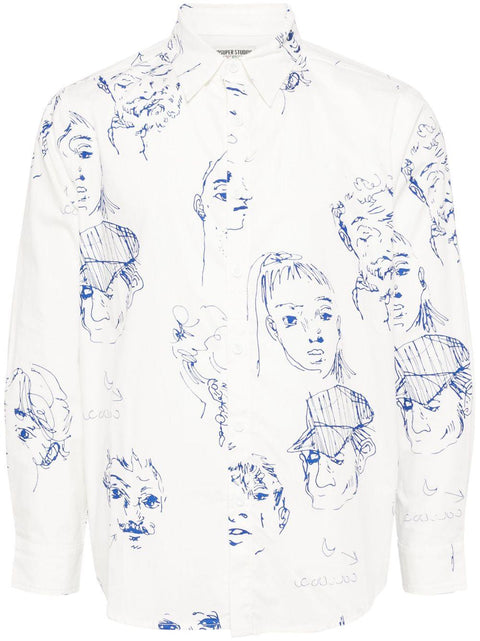 KIDSUPER LTP02DOODLEFACEWHITE