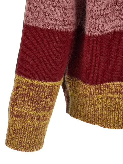 Maglia scollo a V "Macao" in lana con fantasia jacquard 2520212342725 203 DRIES VAN NOTEN 