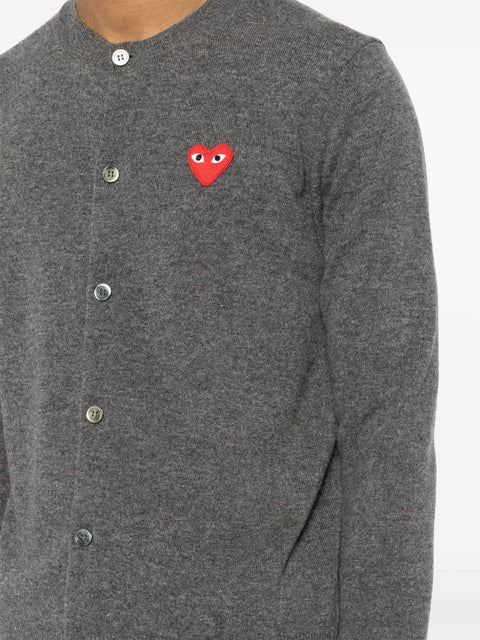 Cardigan con logo a cuore AXN007051 3GREY COMME DES GARÇONS PLAY 