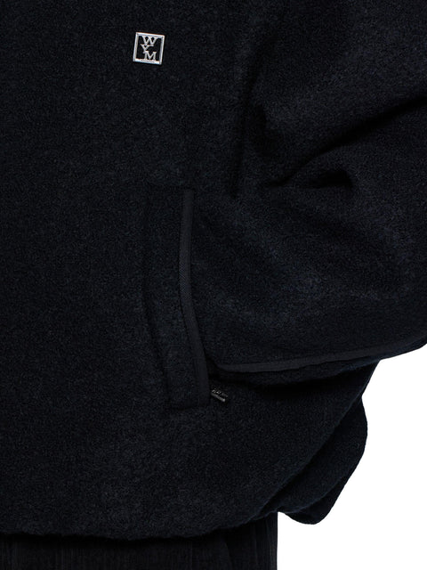 Felpa con cappuccio, zip  e logo W253TS45 759B WOOYOUNGMI 