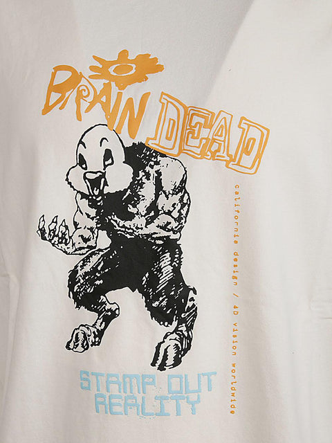 T-shirt con stampa T00003842WH NATURAL BRAIN DEAD 