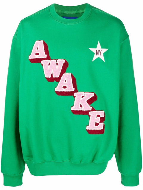 Felpa Script Crew Neck CN001 GREEN AWAKE NY 