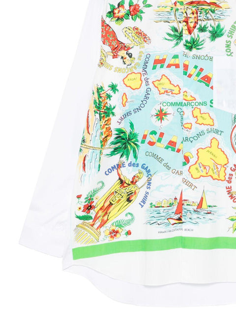 Camicia con inserti fantasia FPB060051 1WHITEMIX COMME DES GARÇONS SHIRT 