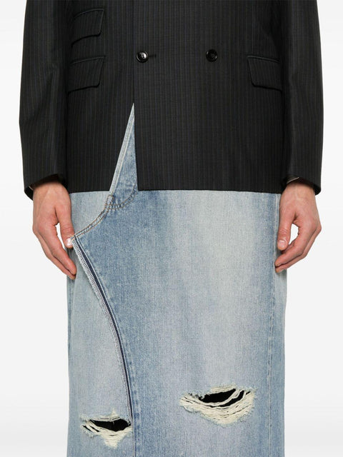 Cappotto con inserti a contrasto