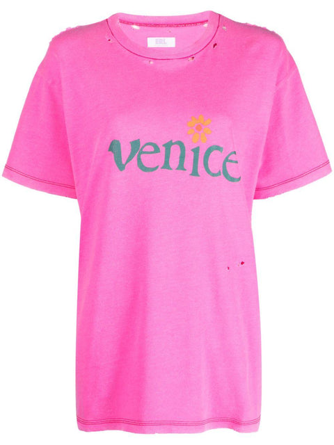 T-shirt in cotone con logo ERL07T001 PINK ERL 
